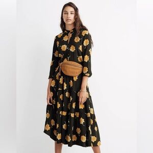 Madewell Olive Floral Printed Maxi